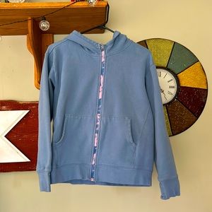 Athleta Girl zip up hooded sweatshirt size XL 14 ~ Periwinkle Blue